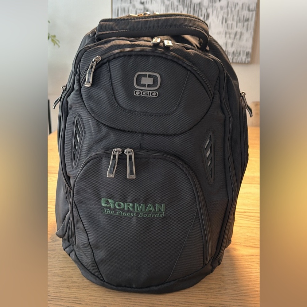 OGIO Black Backpack with Gorman The Finest Boards Embroidery  MINT CONDITION